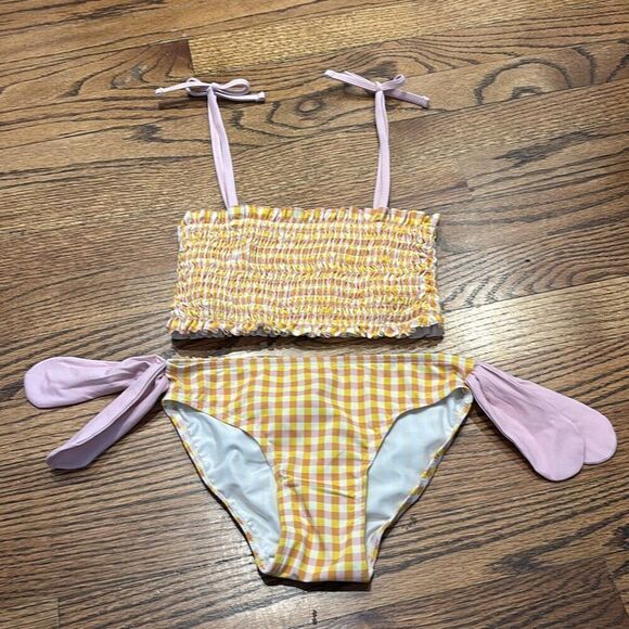 Mon Coeur Yellow Gingham Bikini size 8y - Picture 1 of 5